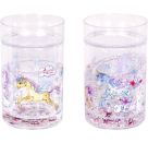 Glitzerbecher mit Schwimmelementen - Einhorn-Paradies