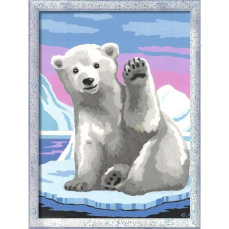 Ravensburger CreArt 28985 - Hallo, kleiner Eisbär - Malen nach Zahlen für Kinder ab 9 Jahre