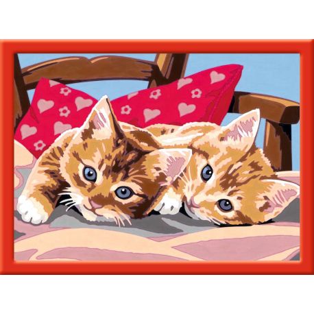 Ravensburger CreArt 28342 - Zwei Schmusekätzchen - Malen nach Zahlen Katzen für Kinder ab 9 Jahre
