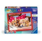 Ravensburger CreArt 28342 - Zwei Schmusekätzchen - Malen nach Zahlen Katzen für Kinder ab 9 Jahre