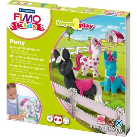 Modelliermasse FIMO® Kids Materialpackung Form   Play PonySet Model clay FIMO® kids F P pony