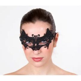 Augenmaske Fledermaus aus schwarzer Spitze