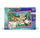 Ravensburger CreArt 28517 - Putzige Häschen - Malen nach Zahlen Kaninchen für Kinder ab 9 Jahre