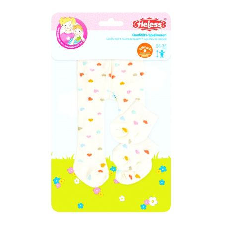 Puppen-Strumpfhose mit Söckchen Herz-Konfetti, Gr. 28-35 cm