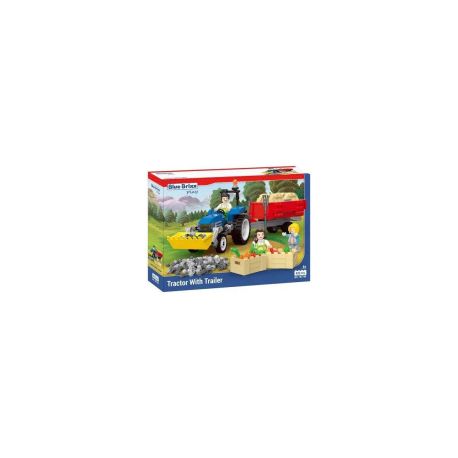 BlueBrixx - Bauernhof - Trecker mit Hänger