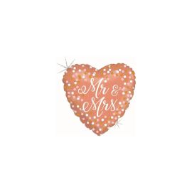 Mr   Mrs 46 cm / 18 rose gold glitter