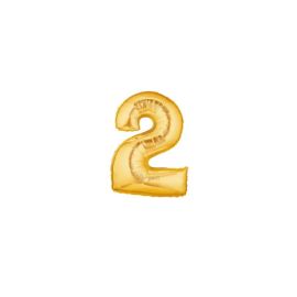 Zahl 2 gold 102 cm / Number 2 gold 40