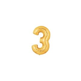 Zahl 3 gold 102 cm / Number 3 gold 40