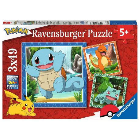 Ravensburger 5586 Puzzle Glumanda, Bisasam und Schiggy 3 X 49 Teile