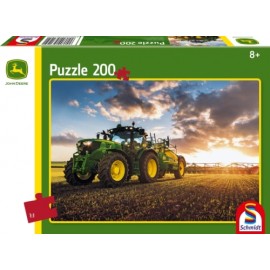 Schmidt Spiele - Puzzle - John Deere - Traktor 6150R mit Güllefass, 200 Teile