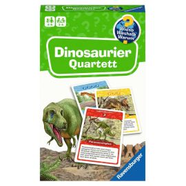 Ravensburger 22359 Wieso? Weshalb? Warum? Dinosaurier Quartett - Mitbringspiel mit detailreich gestalteten Karten zu s