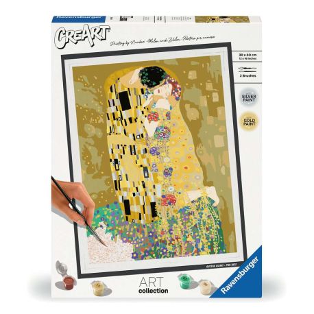 Ravensburger CreArt - Malen nach Zahlen 23648 – ART Collection: Der Kuss (Klimt) – ab 14 Jahren