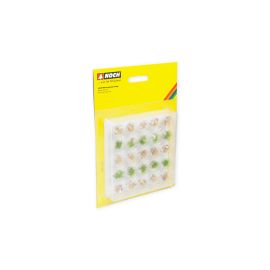 NOCH PROFI-Grasbüschel steinig grün, beige, mit Steinen weiß, beige, 25 St., 6 mm
