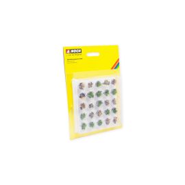 NOCH PROFI-Grasbüschel steinig grün, beige, mit Steinen grau, 25 St., 6 mm