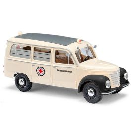BUSCH H0 Framo V901/2 Bus, DRK Unfallhilfsstelle Rathen
