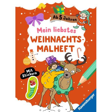 Mein liebstes Weihnachtsmalheft mit Stickern ab 5