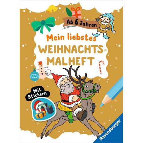 Mein liebstes Weihnachtsmalheft mit Stickern ab 6