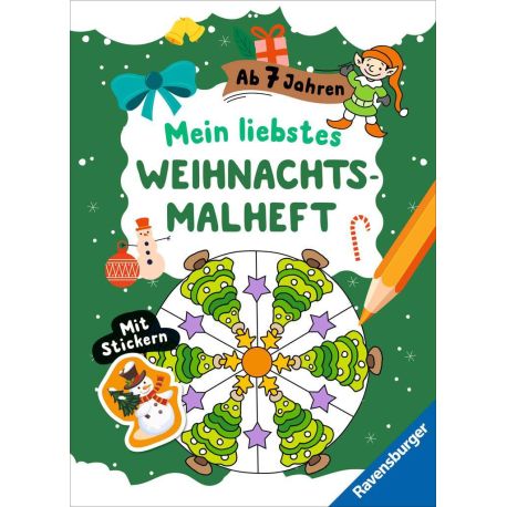 Mein liebstes Weihnachtsmalheft mit Stickern ab 7