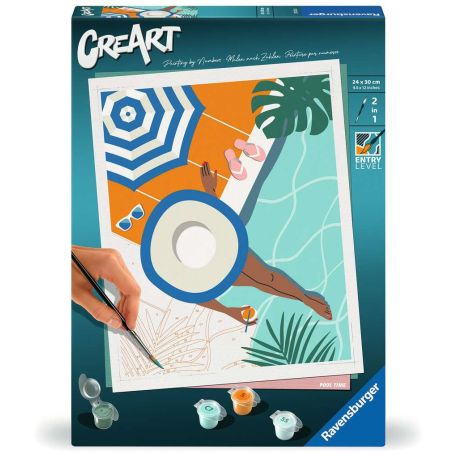 Ravensburger CreArt - Malen nach Zahlen 25523 - Poolzeit - ab 12 Jahren für Einsteiger