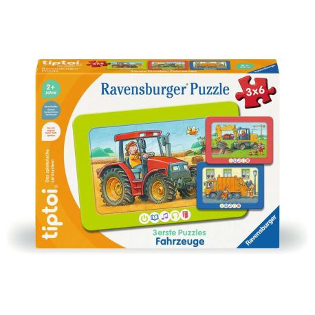 Ravensburger tiptoi Puzzle 00227 - 3 erste Puzzles: Fahrzeuge, niedliche Rahmenpuzzles für Kinder ab 2 Jahren