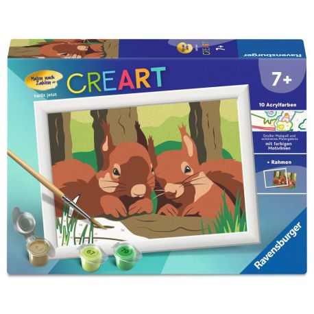 Ravensburger CreArt - Malen nach Zahlen 25882 - Kuschelnde Eichhörnchen - ab 7 Jahren
