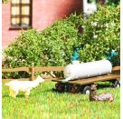 BUSCH H0 A-Set: Alpakas m.Wasserfass