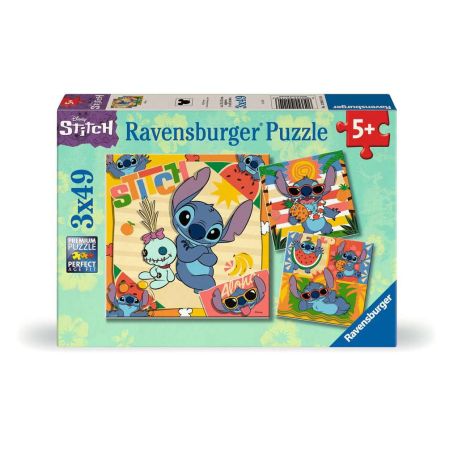 Ravensburger Kinderpuzzle - 12004114 Disney Stitch - Puzzle für Kinder ab 5 Jahren, mit 3x49 Teilen