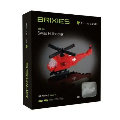 Schweizer Helikopter 3D Konstruktionsbausatz aus Ministeinen