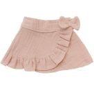 Puppen-Wickelrock mit Rüschen-Top aus 100 % Bio-Baumwolle, rosé, 2-teilig, Gr. 35-45 cm