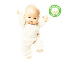 Puppen-Strickstrampler aus 100 % Bio-Baumwolle, ecru, Gr. 28-35 cm