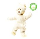 Puppen-Strickstrampler aus 100 % Bio-Baumwolle, ecru, Gr. 28-35 cm