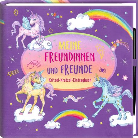 Kritzel-Kr.Freundebuch: Einhorn-Paradies - Meine Freund. Fr.