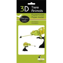 fridolin - 3D Papiermodell - Chamäleon, Spezialkarton, gelasert