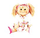 Puppen-Bademantel, klein, Gr. 28-35 cm