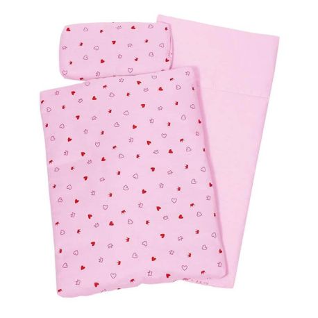 Puppenbettzeug Herz/Krone