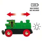 BRIO World 33595 Speedy Green Batterielok – Inklusive Scheinwerfer, kann vorwärts und rückwärts fahren – Geeignet für