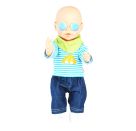 Puppen-Jeans mit Streifenshirt, klein, Gr. 28-35 cm