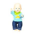 Puppen-Jeans mit Streifenshirt, klein, Gr. 28-35 cm