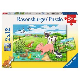Ravensburger 7582 Puzzle Tierkinder auf dem Land 2 X 12 Teile
