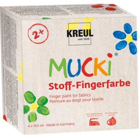 MUCKI Stoff-Fingerfarbe 4er Set 150 ml