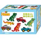 Hama® Bügelperlen Midi - Geschenkpackung kleine Welt Dinosaurier   Auto blau 2000.