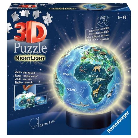 Ravensburger 11844 Puzzle Nachtlicht Erde bei Nacht 3D 72 Teile