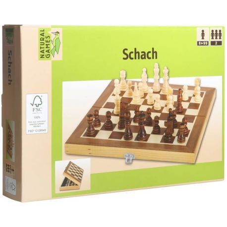 Natural Games Schachkassette dunkel 29x29 cm