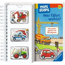 ministeps: Wer fährt wohin? Mein großes Spielbuch mit 22 Magneten: Magnetbuch ab 2 Jahren, Kinderbuch, Pappbilderbuch