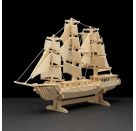 PEBARO Holzbausatz Segelschiff 80 Teile