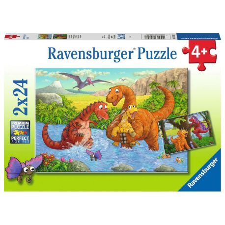 Ravensburger 5030 Puzzle Spielende Dinos 2 X 24 Teile