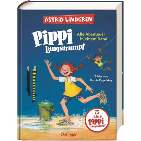 Pippi Langstrumpf. Alle Abenteuer in einem Band. Enthält alle drei Kinderbücher, modern und farbig illustriert von Kat