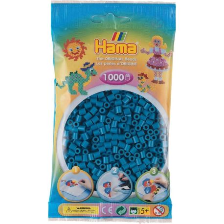 Hama® Bügelperlen Beutel mit Perlen Petrol 1000 Stück.