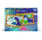 Ravensburger CreArt 28694  - Land der Dinosaurier  - Malen nach Zahlen für Kinder 5-7 Jahre