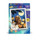 Ravensburger CreArt 28697- Eule im Mondschein - Malen nach Zahlen Eule für Kinder ab 7 Jahre